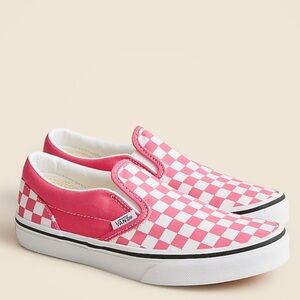 Vans Kids Slip-On Sneakers Pink and White Checkerboard